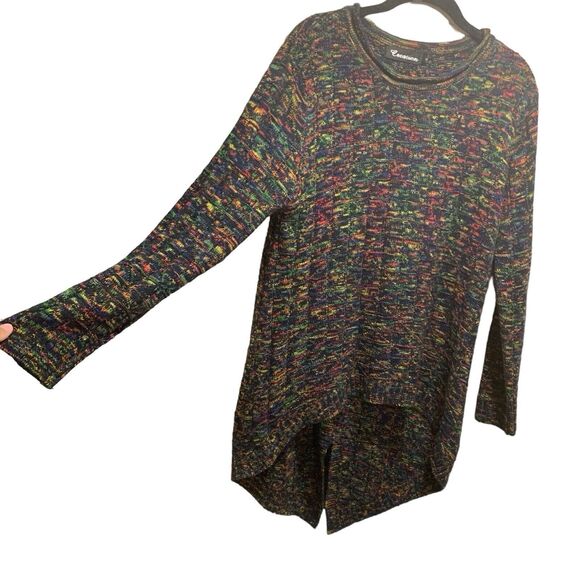 Creation Womens Rainbow High Low Long Sleeve Wool Blend Sweater S Warm Cozy - Picture 3 of 9